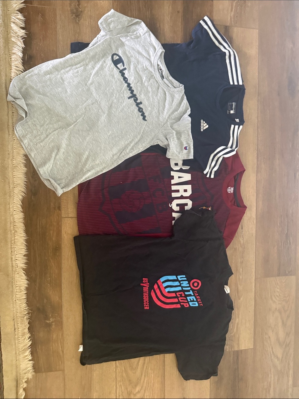 Champion Gray Logo Tee + Adidas Navy & Assorted Graphic Tees - Mixed Lot